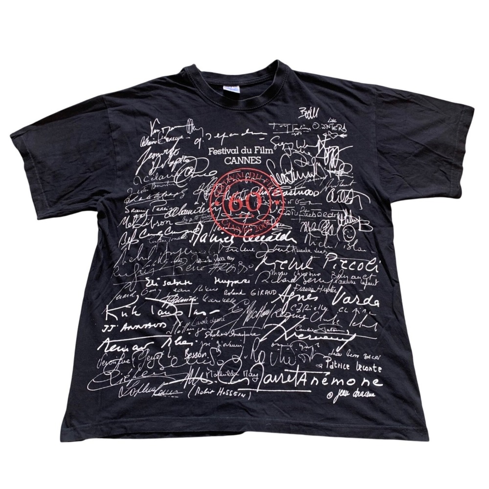 Vintage Festival du Film Cannes 60th Anniversary Signature T-Shirt XL Black
